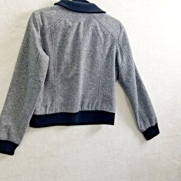 Halogen Jacket Wool/Silk Blend bomber ribbed cuff multipocket womens M - Picture 5 of 12